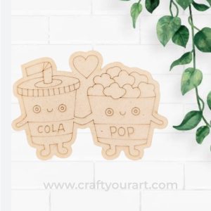 Cola Soda n Popcorn in Love Pre Marked Design 1
