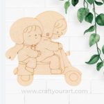 Couple On Scooter Pre Marked MDF Design 3