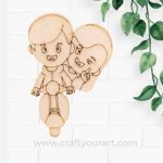 Couple On Scooter Pre Marked MDF Design 4