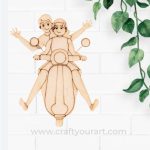 Couple On Scooter Pre Marked MDF Design 5