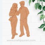 Couple Having Chai Pre Marked MDF Design 1
