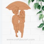Couple Under Umbrella Pre Marked MDF Design 1