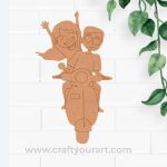 Couple On Scooter Pre Marked MDF Design 1