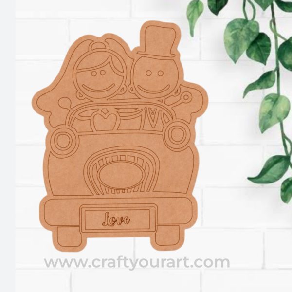 Couple In Car Pre Marked MDF Design 1