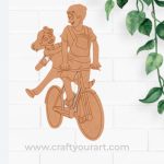Couple On Bicycle Pre Marked MDF Design 1