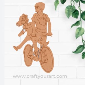 Couple On Bicycle Pre Marked MDF Design 1