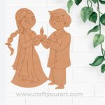 Couple Holding Diya Pre Marked MDF Design 1