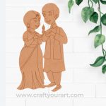 Couple Holding Diya Pre Marked MDF Design 2