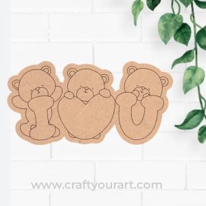 Teddy Bear With Text Pre Marked Design 1