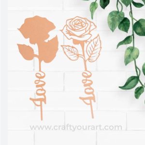8 Inches Love Rose Design