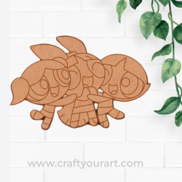 Power Puff Girl Pre marked MDF Design 8