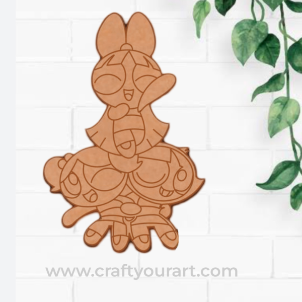 Power Puff Girl Pre marked MDF Design 12