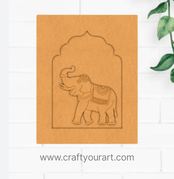 Premarked Jharokha Design 3 MDF Elephant