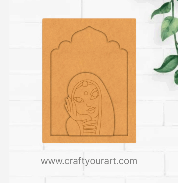 Premarked jharokha Design MDF 9 rajasthani woman