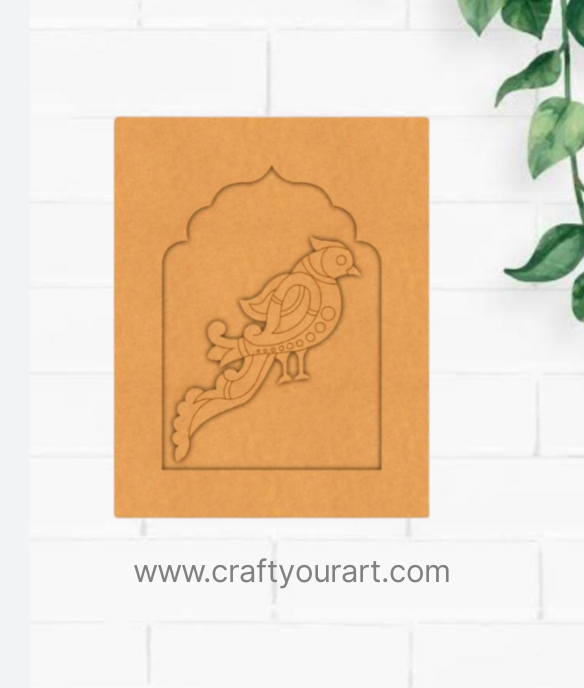 Premarked jharokha Design MDF 11 rajasthani Parrot