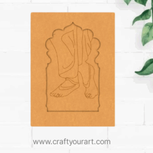 Premarked jharokha Design MDF 22 Krishna charan feet jharokha