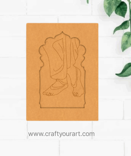 Premarked jharokha Design MDF 22 Krishna charan feet jharokha
