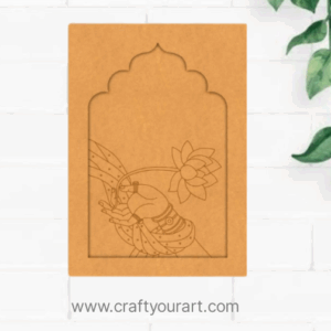 Premarked jharokha Design  MDF 19 Hand Lotus Madhubani jharokha