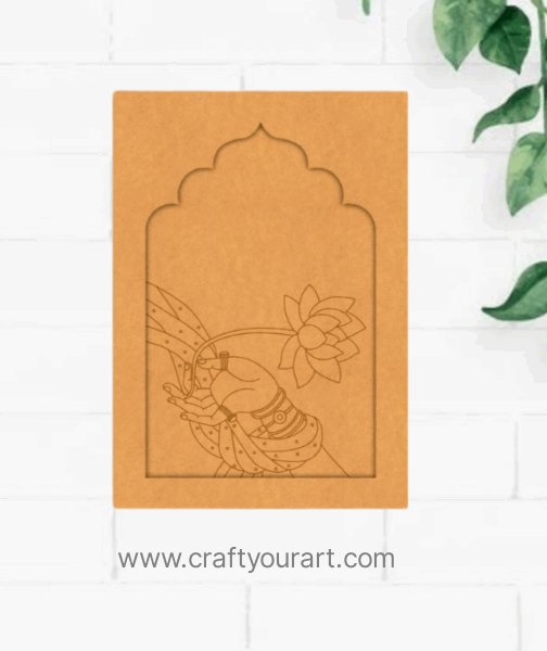 Premarked jharokha Design MDF 19 Hand Lotus Madhubani jharokha