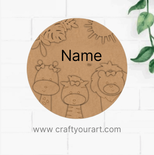 Animals Nameplate MDF Design 1