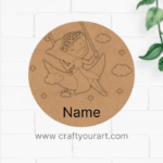 Girl Moon Cloud Swing Nameplate MDF Design 1