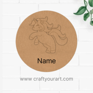 Unicorn Nameplate MDF Design 3