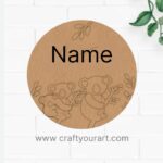 Panda Nameplate MDF Design 1
