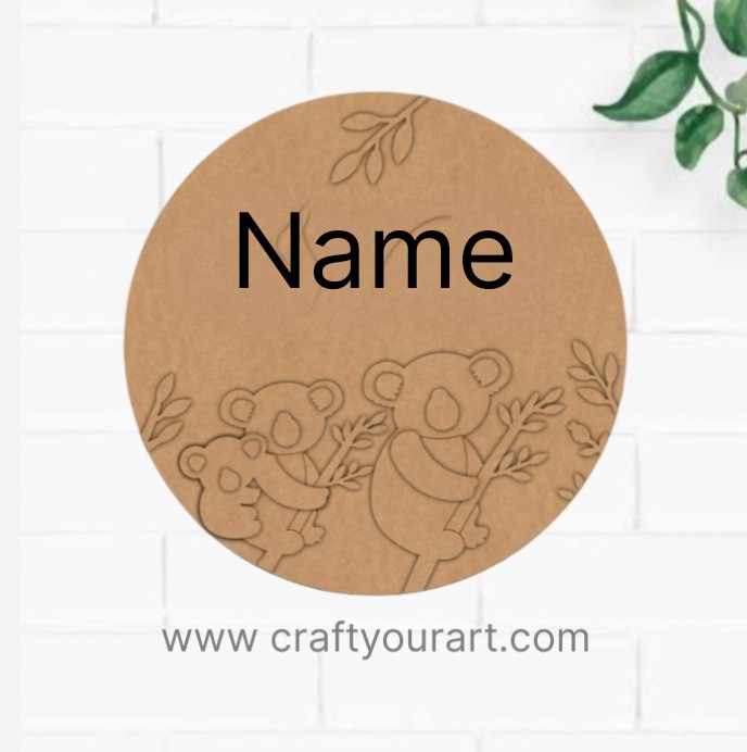 Panda Nameplate MDF Design 1
