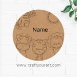 Animals Nameplate MDF Design 4