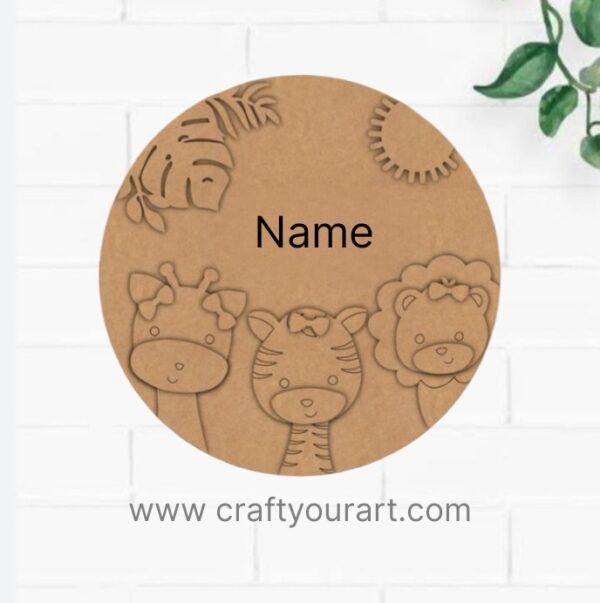 Animals Nameplate MDF Design 4