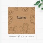 Jungle Theme Nameplate MDF Design 2
