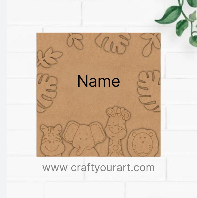 Jungle Theme Nameplate MDF Design 2