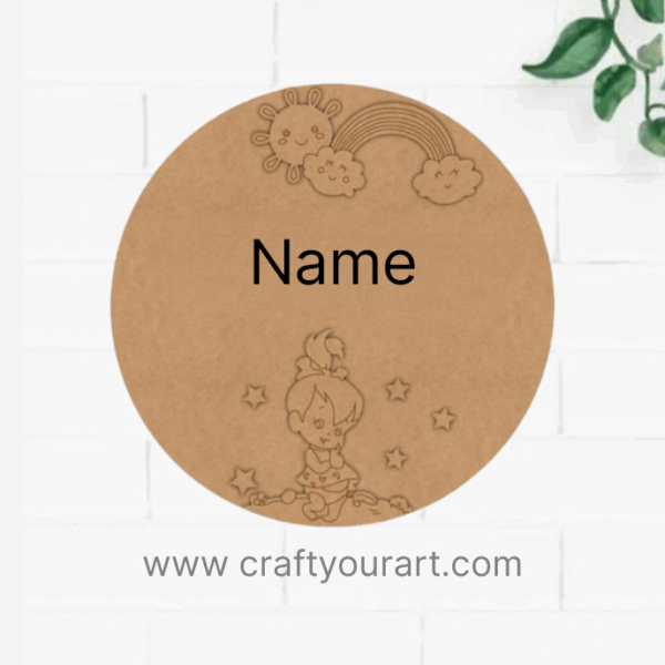 Rainbow Girl Nameplate MDF Design 1