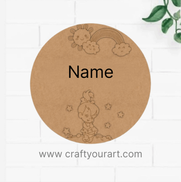 Rainbow Girl Nameplate MDF Design 1