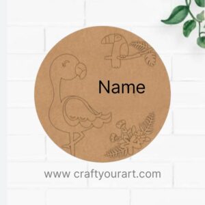 Flamingo Nameplate MDF Design 1