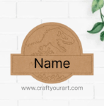Jurassic Park Themed Nameplate MDF Design 1
