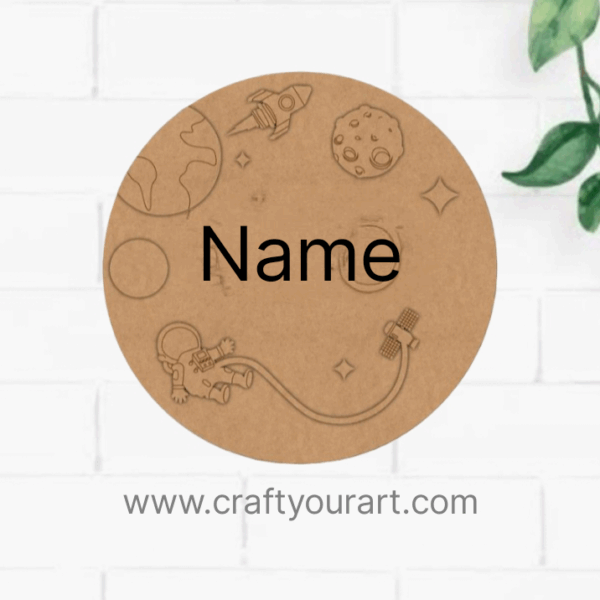 Space Nameplate MDF Design 3