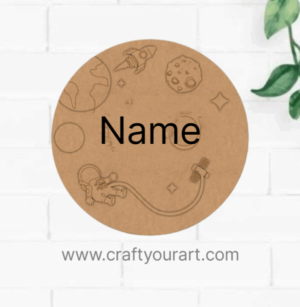 Space Nameplate MDF Design 3