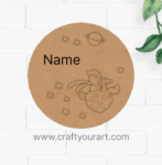 Child Fox Space Nameplate MDF Design 1