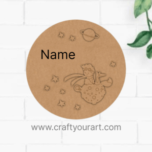 Child Fox Space Nameplate MDF Design 1