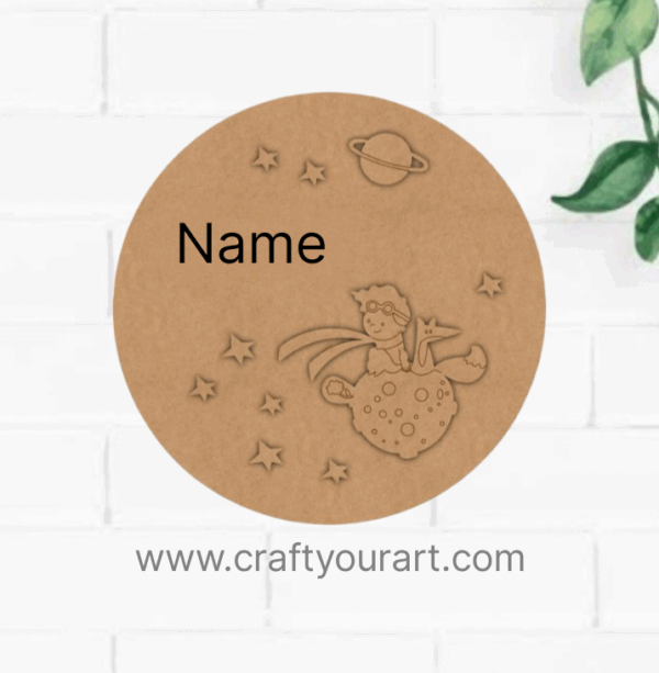 Child Fox Space Nameplate MDF Design 1