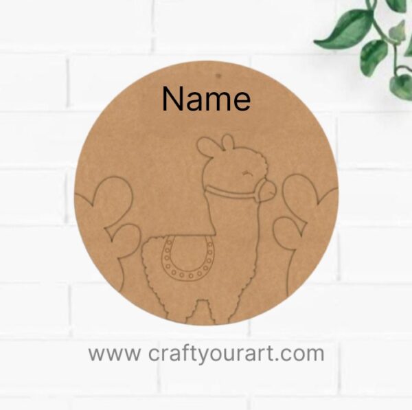 Llama Nameplate MDF Design 1