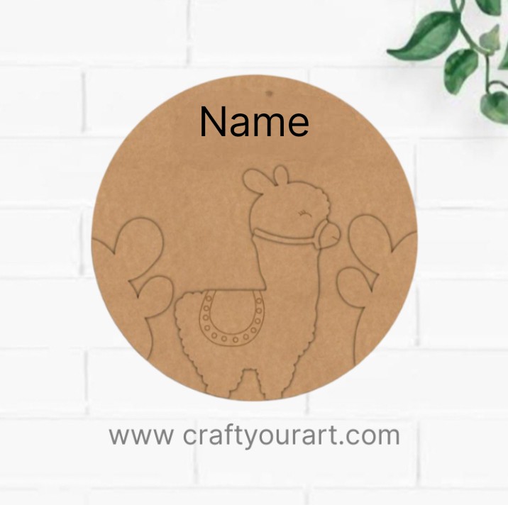 Llama Nameplate MDF Design 1