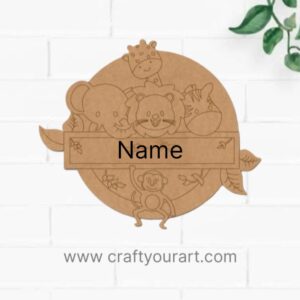 Animals Nameplate MDF Design 7