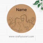 Dinosaur Nameplate MDF Design 1