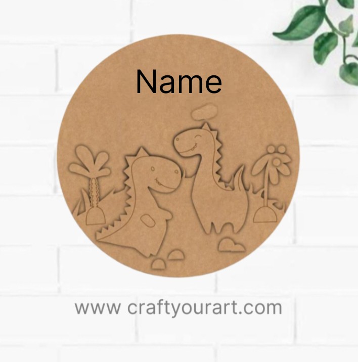 Dinosaur Nameplate MDF Design 1