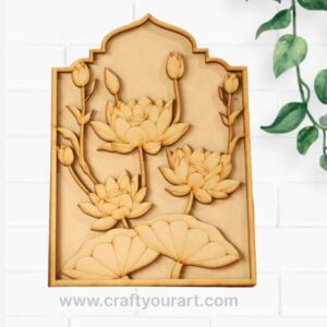 Lotus Jharokha Frame Pre Marked MDF Design 1