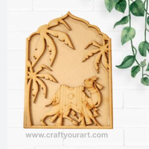 Rajasthani Camel Jharokha Frame Pre Marked MDF Design 1