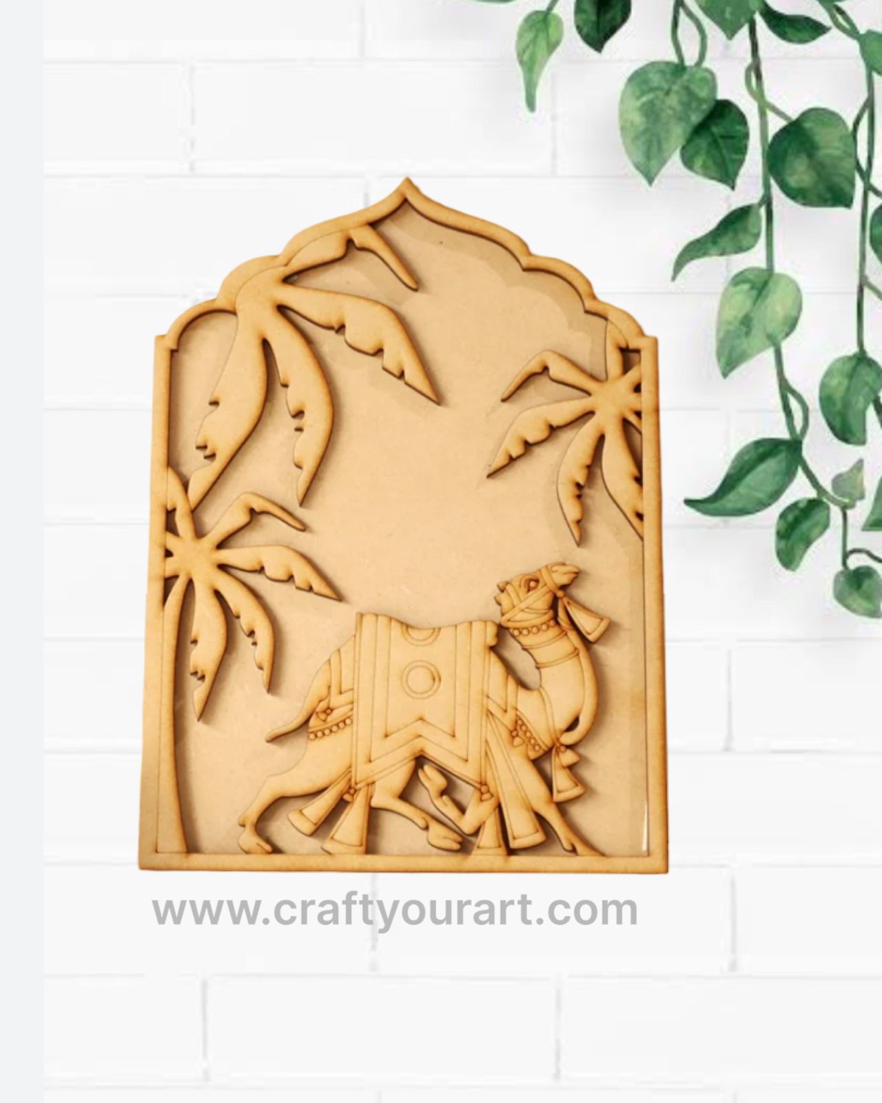 Rajasthani Camel Jharokha Frame Pre Marked MDF Design 1