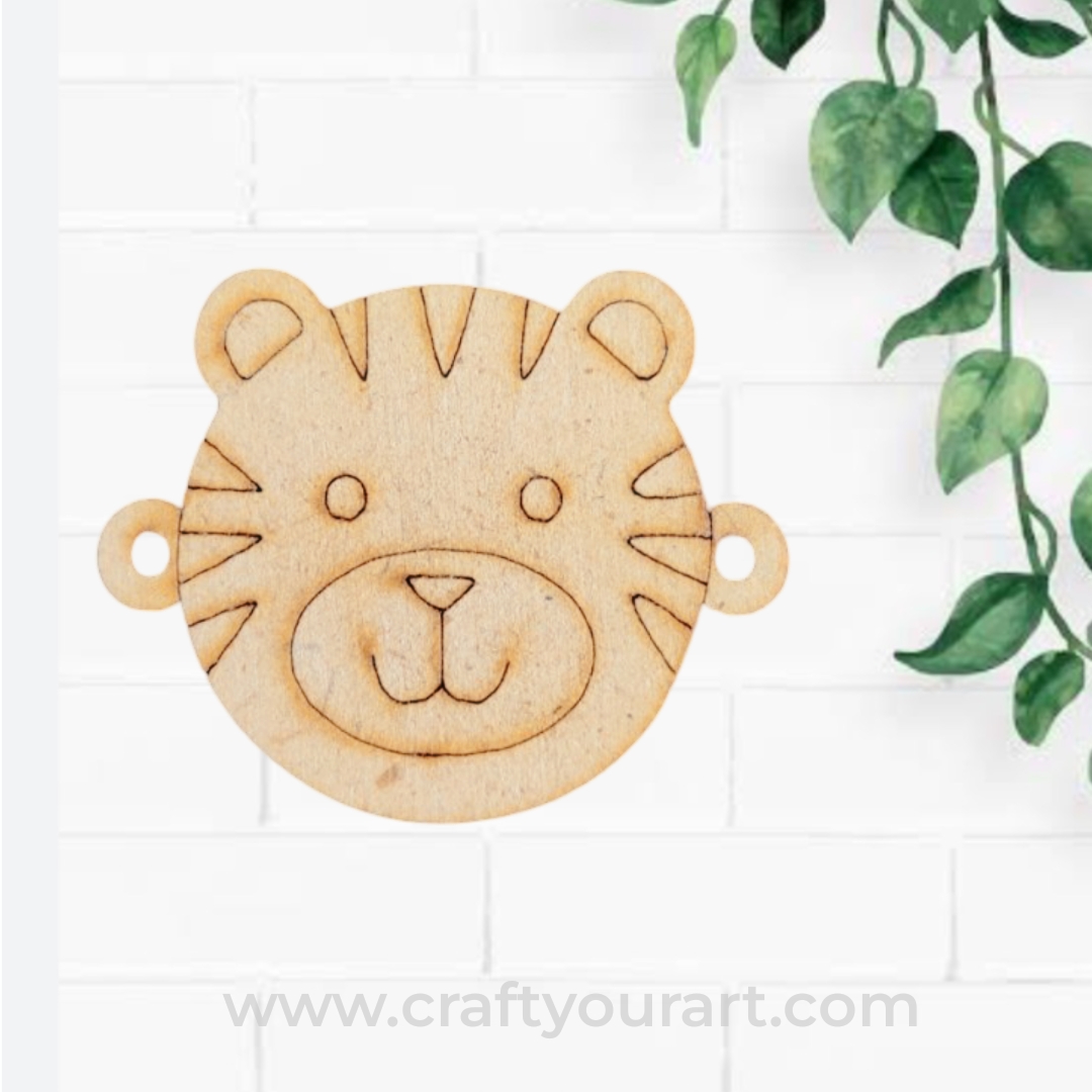 Tiger Rakhi Pre Marked MDF Design 1